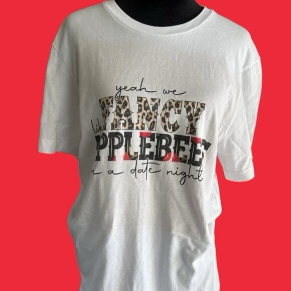 Canvas T-shirt women's size M “Fancy like Applebees” - Picture 1 of 5